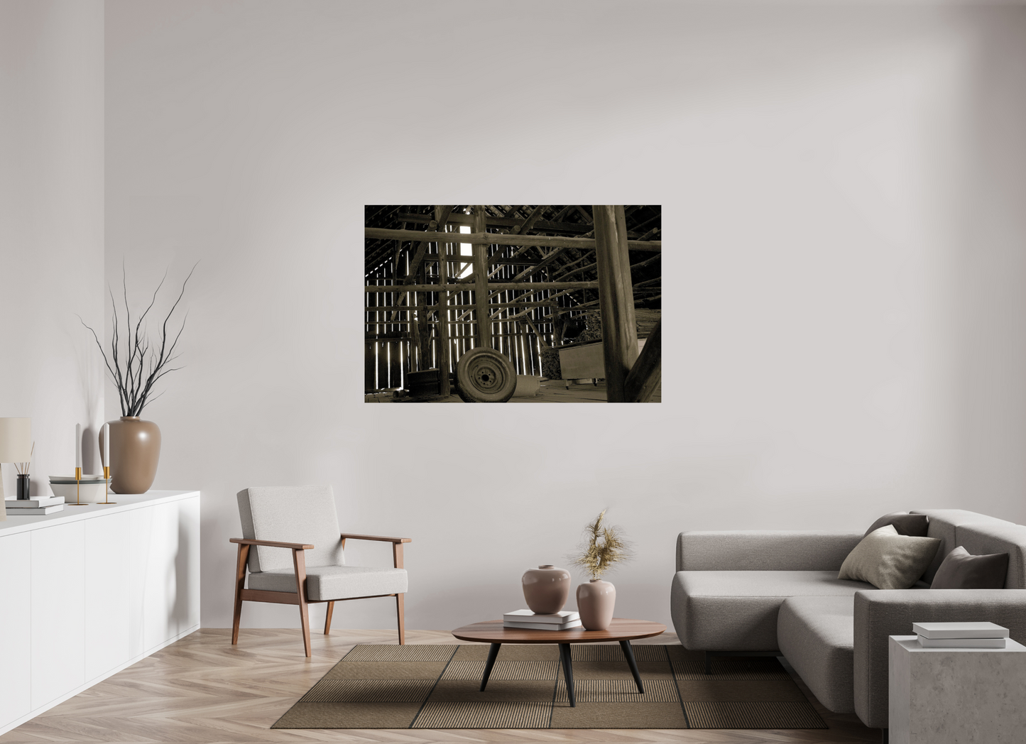 inside of an 1920s barn