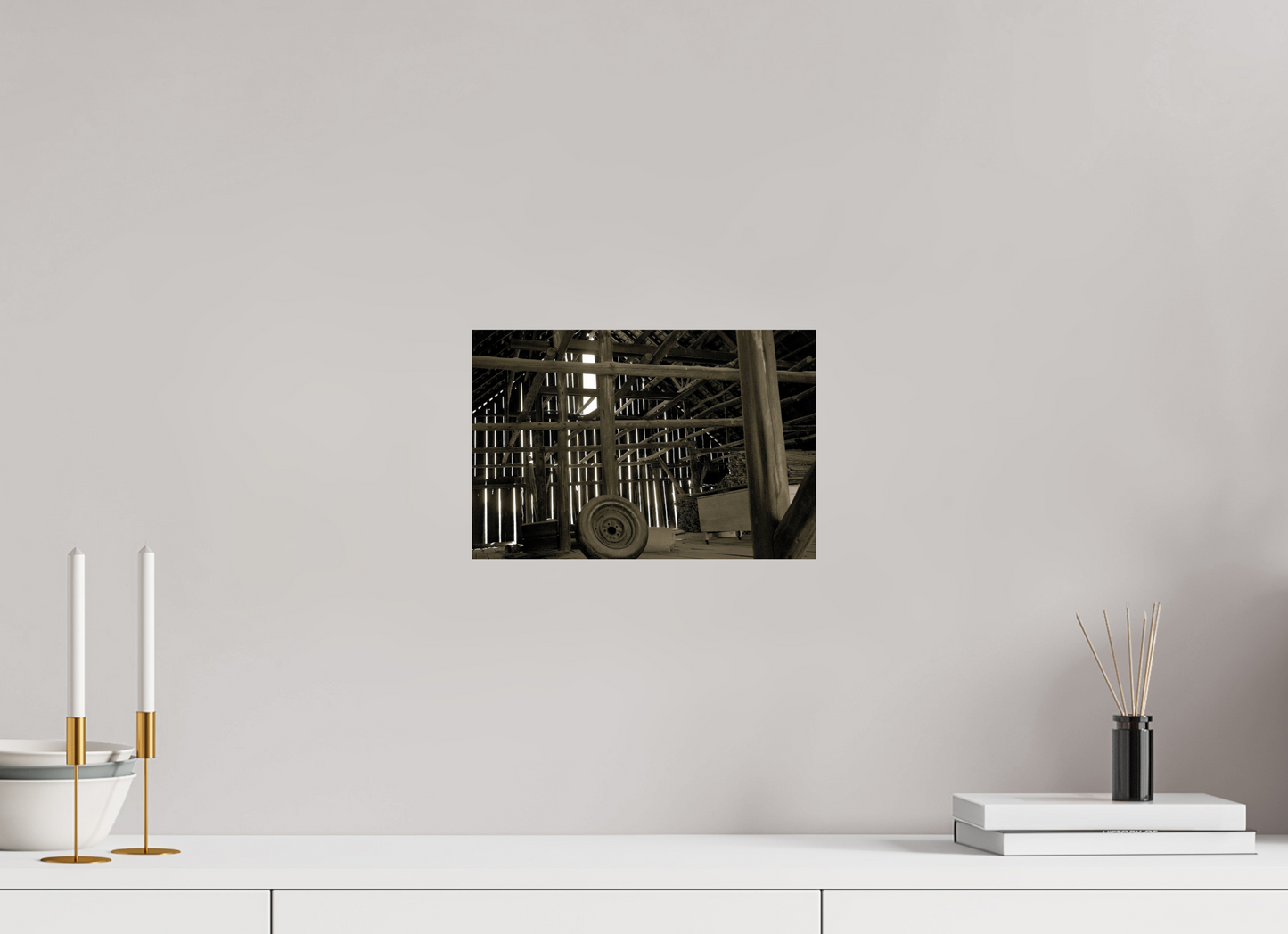 inside of an 1920s barn