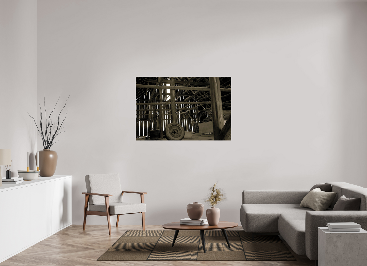 inside of an 1920s barn