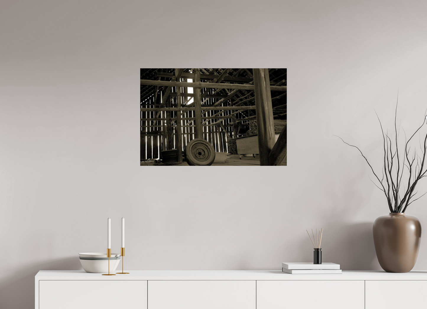 inside of an 1920s barn