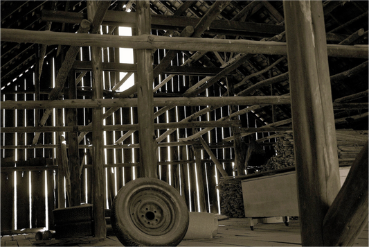 inside of an 1920s barn