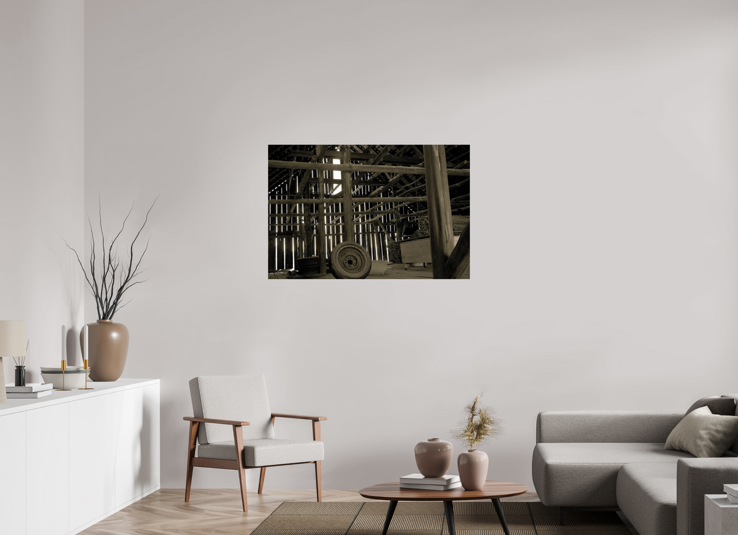 inside of an 1920s barn